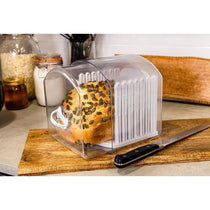 KitchenCraft Expandable Stay Fresh Bread Keeper Bread Bin Acrylic With Bread Slicer Large - Clear