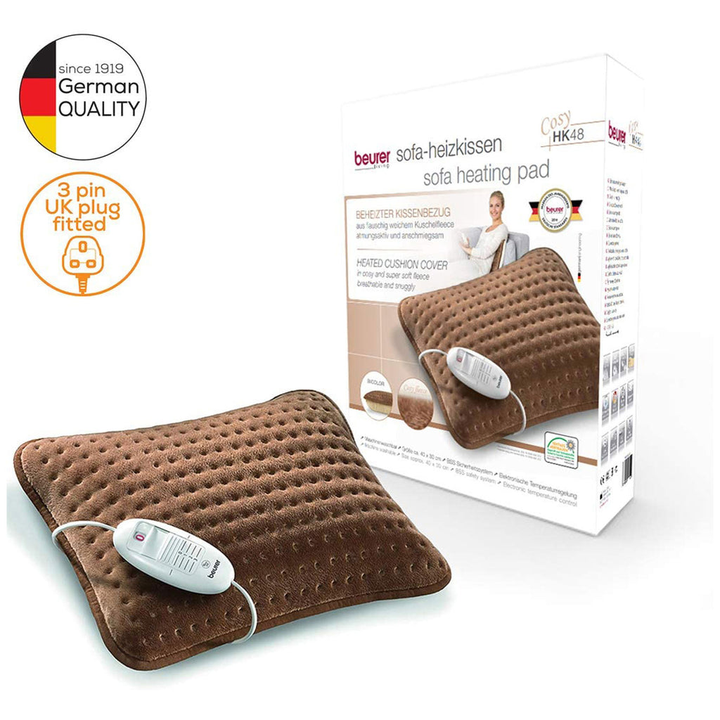 Beurer Heat Pad Disguised As Cosy Sofa Cushion With Rapid Warm Up Function - Beige