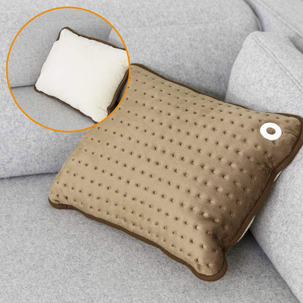 Beurer Heat Pad Disguised As Cosy Sofa Cushion With Rapid Warm Up Function - Beige