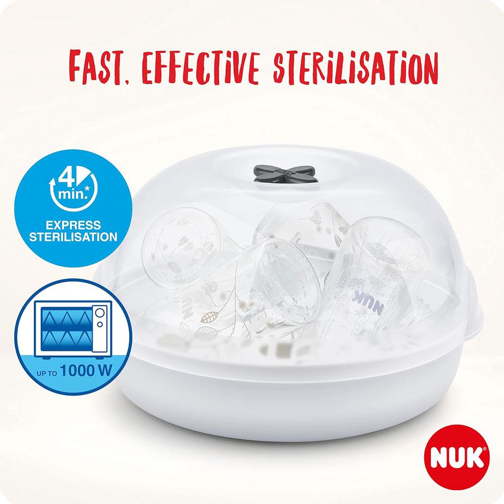 NUK Micro Express Plus Microwave Bottle Steriliser - White/Clear Secondary image