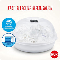 NUK Micro Express Plus Microwave Bottle Steriliser - White/Clear