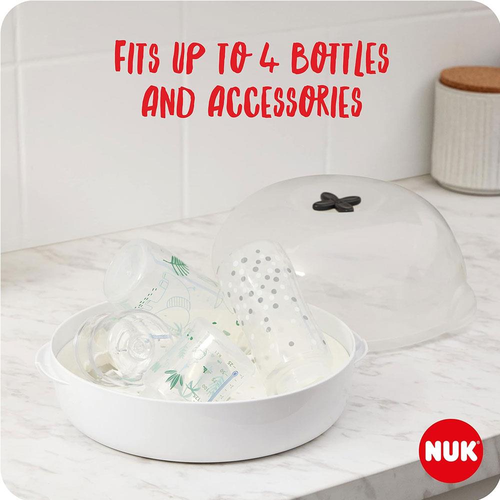 NUK Micro Express Plus Microwave Bottle Steriliser - White/Clear