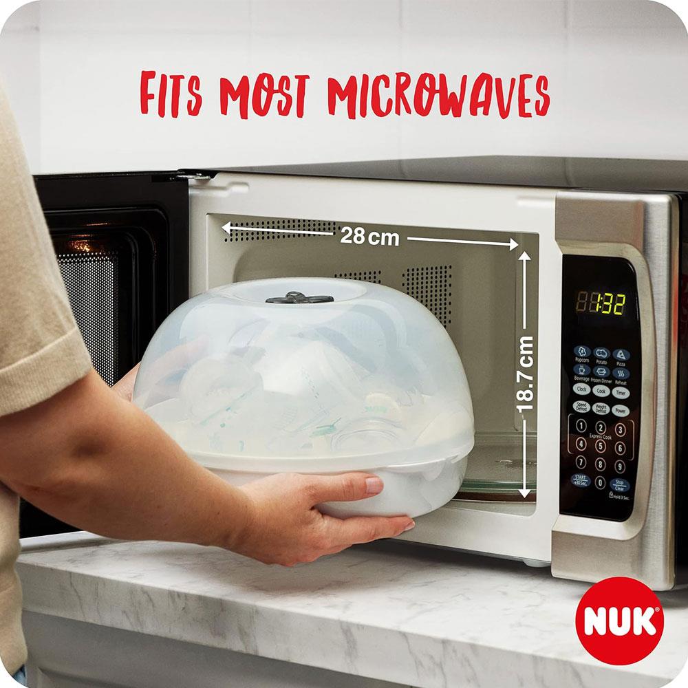 NUK Micro Express Plus Microwave Bottle Steriliser - White/Clear