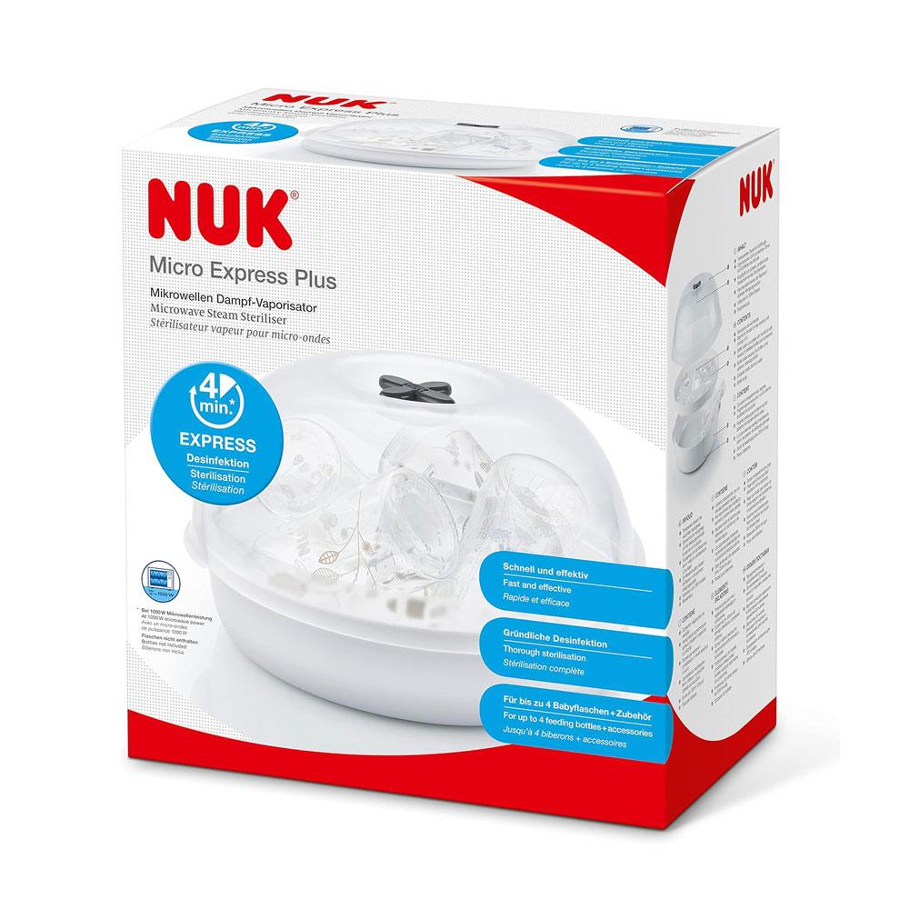 NUK Micro Express Plus Microwave Bottle Steriliser - White/Clear