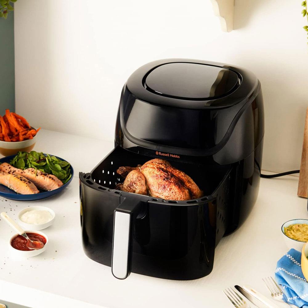 Russell Hobbs Satisfry Extra Large Air Fryer 8 Litre With 10 Cooking Functions 1350W - Black