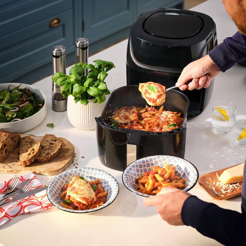Russell Hobbs Satisfry Extra Large Air Fryer 8 Litre With 10 Cooking Functions 1350W - Black