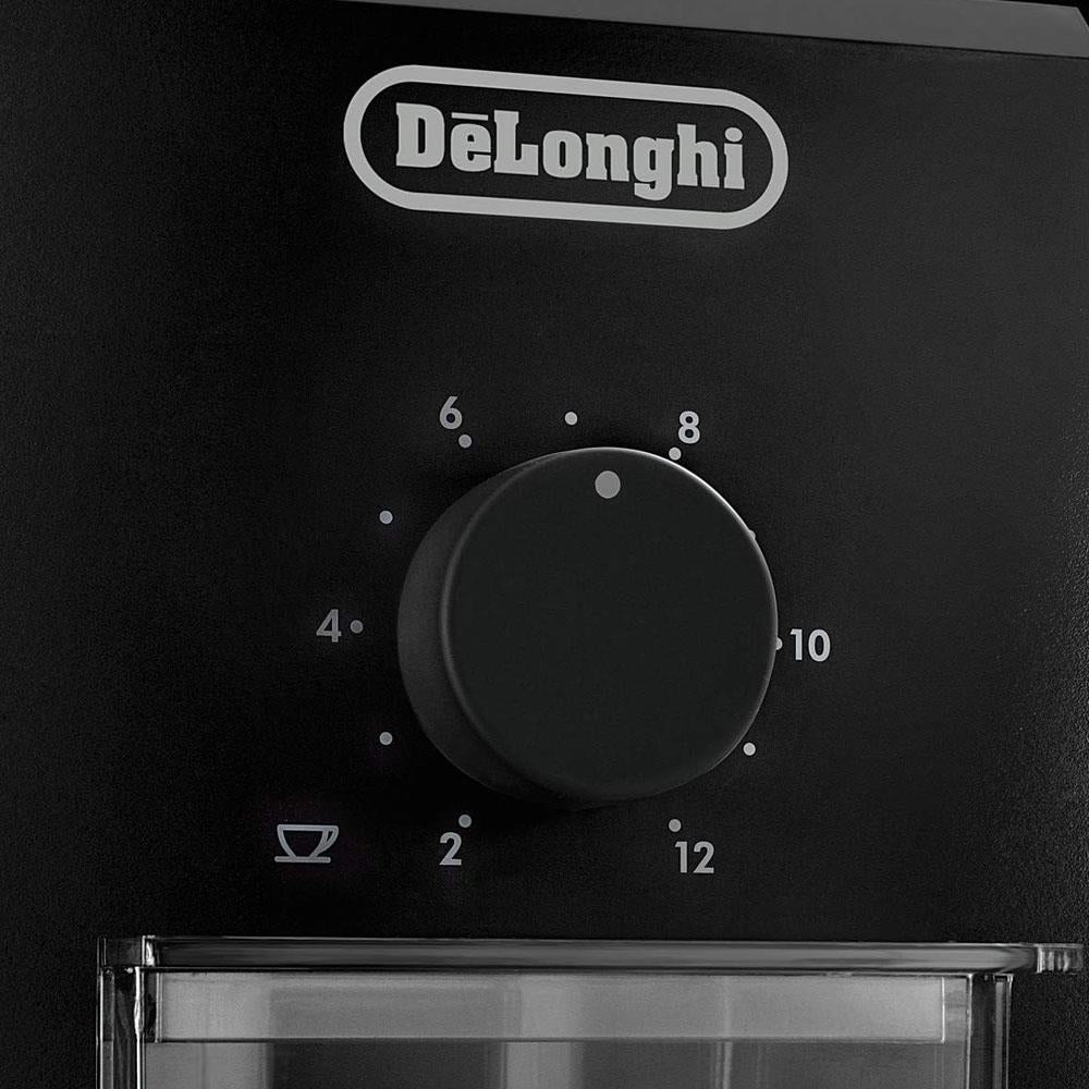 Delonghi KG79 Professional Burr Coffee Grinder 12 Cups Capacity 150g Coffee Ground Container - Black
