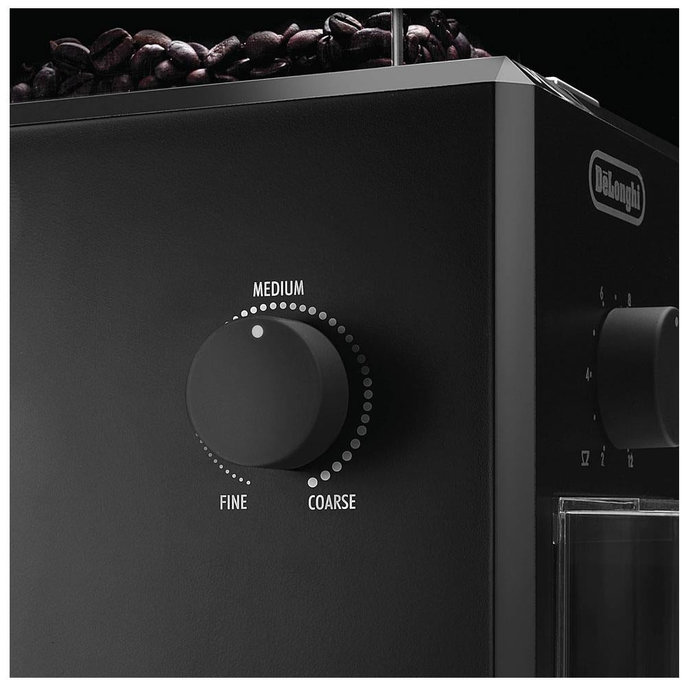 Delonghi KG79 Professional Burr Coffee Grinder 12 Cups Capacity 150g Coffee Ground Container - Black