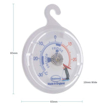Brannan Dial Fridge Or Freezer Thermometer For Refrigeration Temperature Control - White