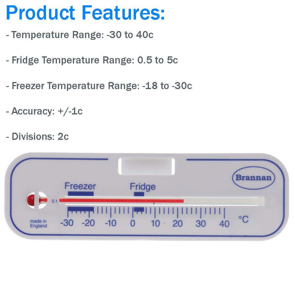 Brannan Horizontal Fridge Or Freezer Thermometer - White Secondary image