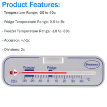 Brannan Horizontal Fridge Or Freezer Thermometer - White