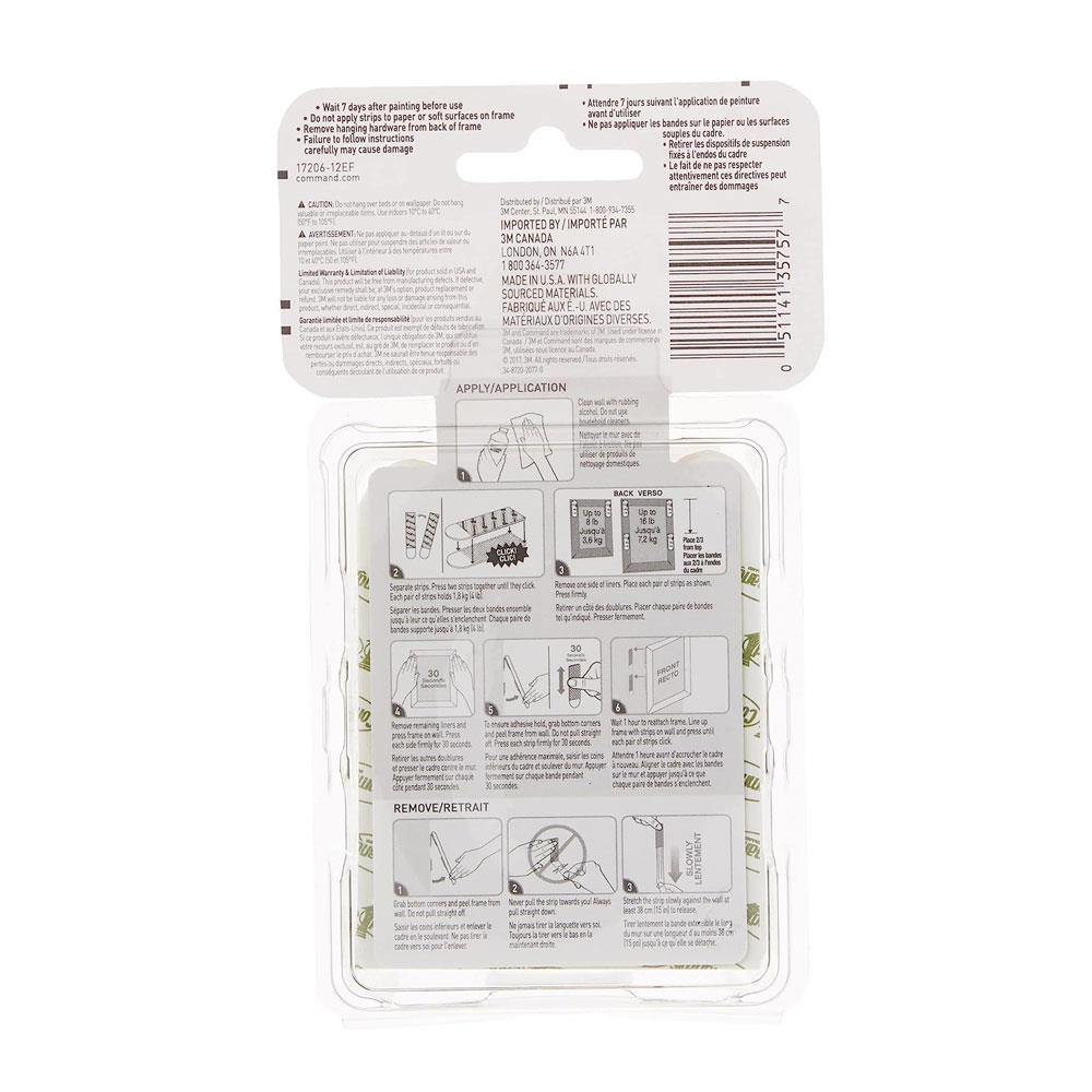 3M Command Picture Hanging Strips Large 12 Sets Value Pack - White