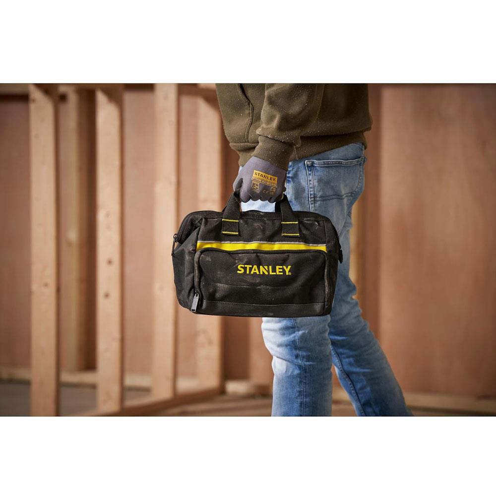 Stanley STA193330 Tool Bag 30cm x 25cm x 13cm With 8 Interior 2 Exterior Pockets And Reinfored Base - Yellow/Black