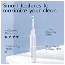 Oral-B iO4 Electric Toothbrush 4 Modes With Teeth Whitening  UK 2 Pin Plug - White