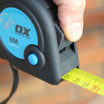OX Tools Trade Tape Measure 8m Metric Only - Black/Blue