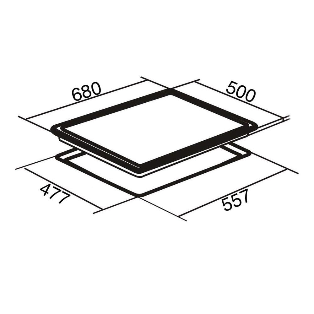 SIA Stainless Steel 5 Burner Gas Hob 70cm With Iron Pan Stands And Wok Burner - Silver/Black