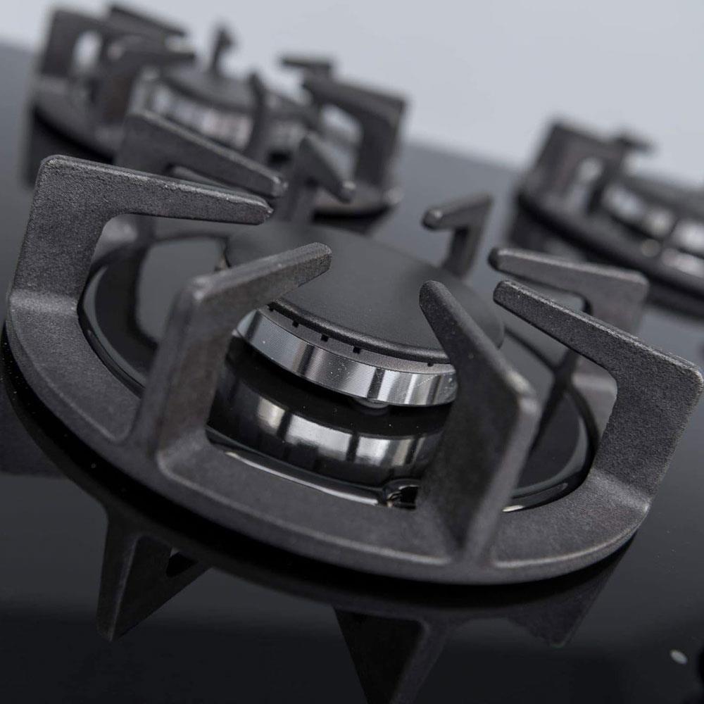 SIA 4 Burner Gas On Glass Kitchen Hob 60cm With Cast Iron Pan Stands - Black Secondary image