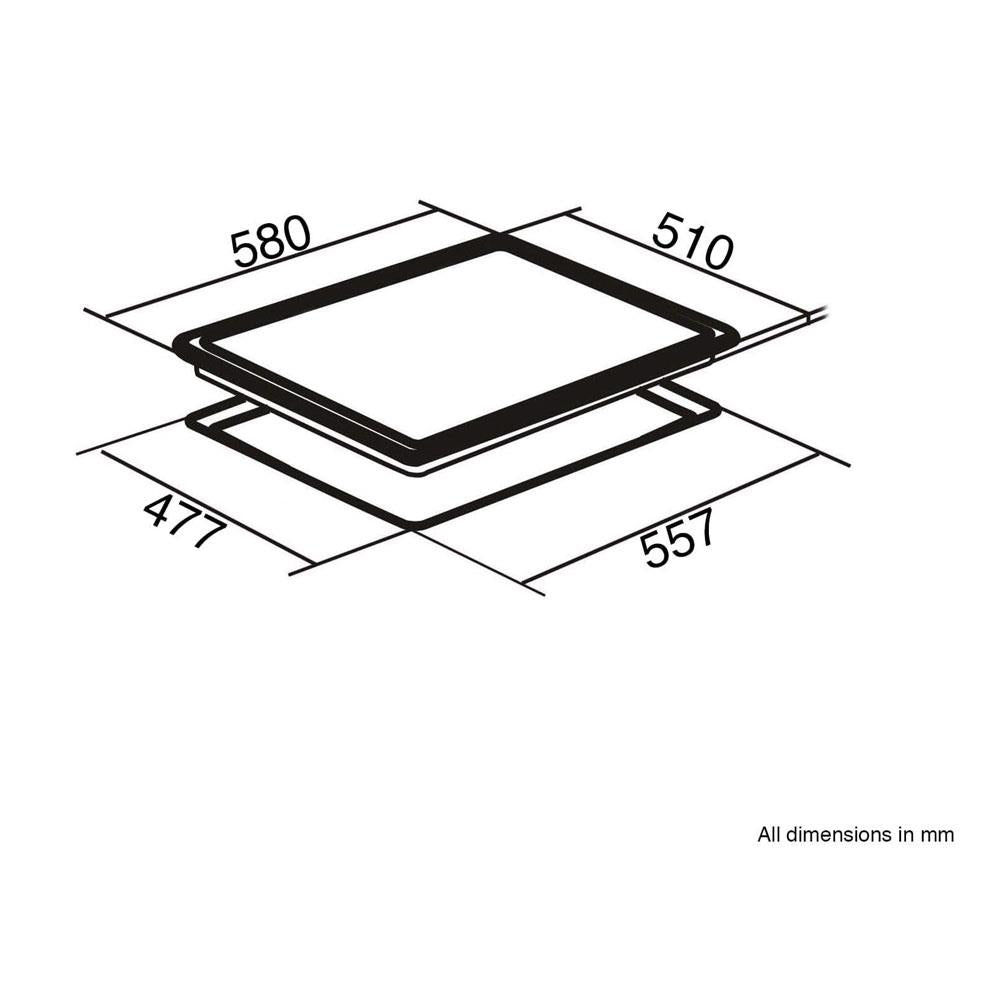SIA 4 Burner Gas On Glass Kitchen Hob 60cm With Cast Iron Pan Stands - Black