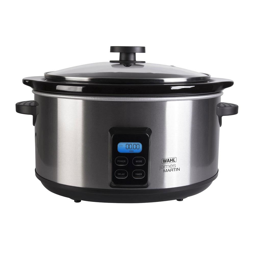 Wahl James Martin Digital Slow Cooker Ceramic Pot Brushed Stainless Steel 4.7 Litres - Silver