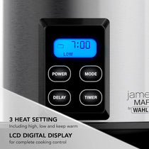 Wahl James Martin Digital Slow Cooker Ceramic Pot Brushed Stainless Steel 4.7 Litres - Silver