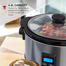 Wahl James Martin Digital Slow Cooker Ceramic Pot Brushed Stainless Steel 4.7 Litres - Silver