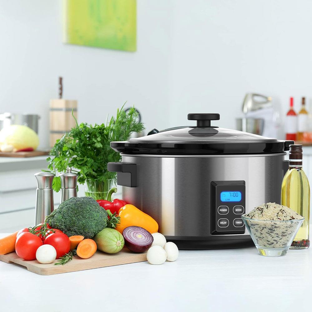 Wahl James Martin Digital Slow Cooker Ceramic Pot Brushed Stainless Steel 4.7 Litres - Silver