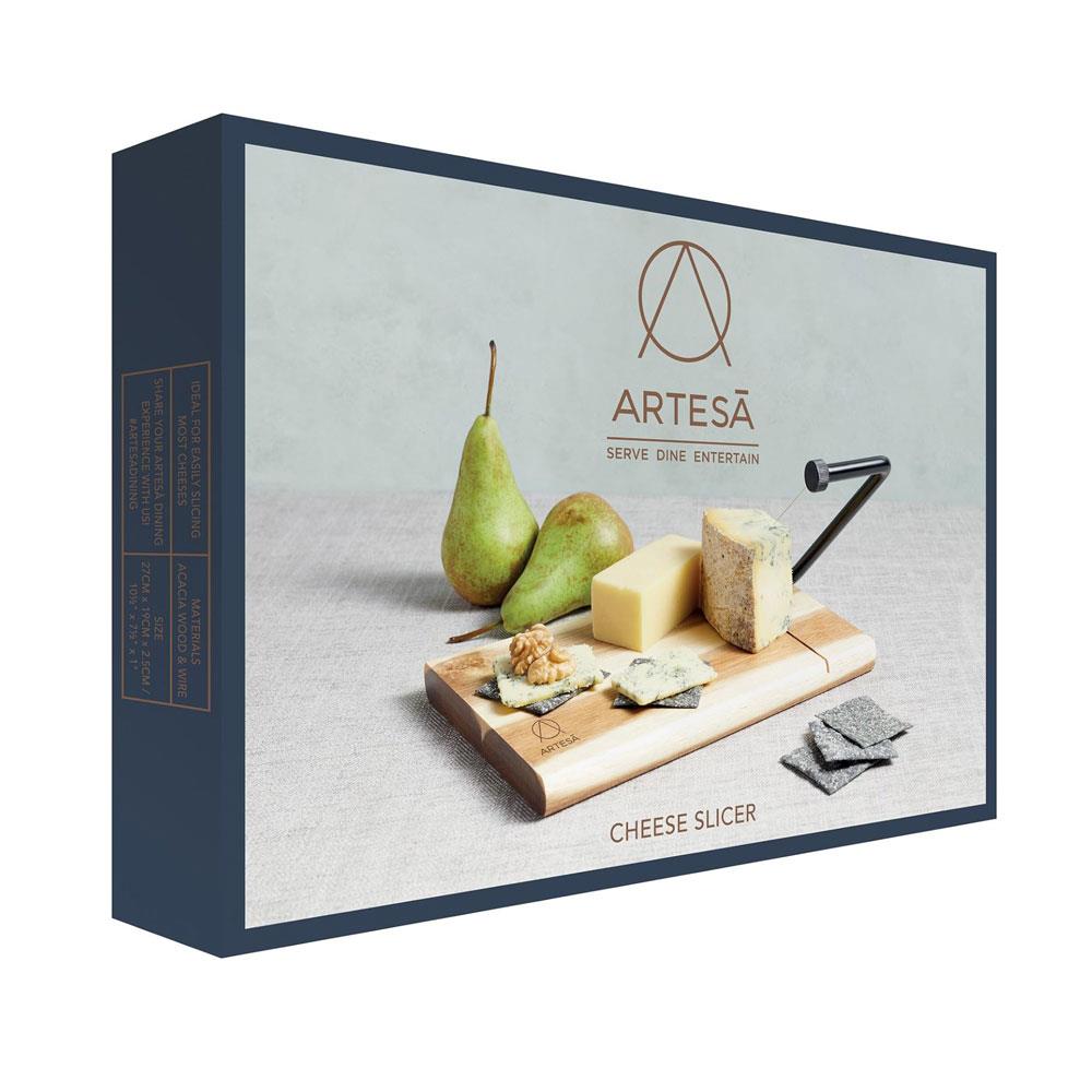 KitchenCraft Artesa Acacia Wood Wire Cheese Slicer Board 27 x 19 cm - Brown/Black Secondary image