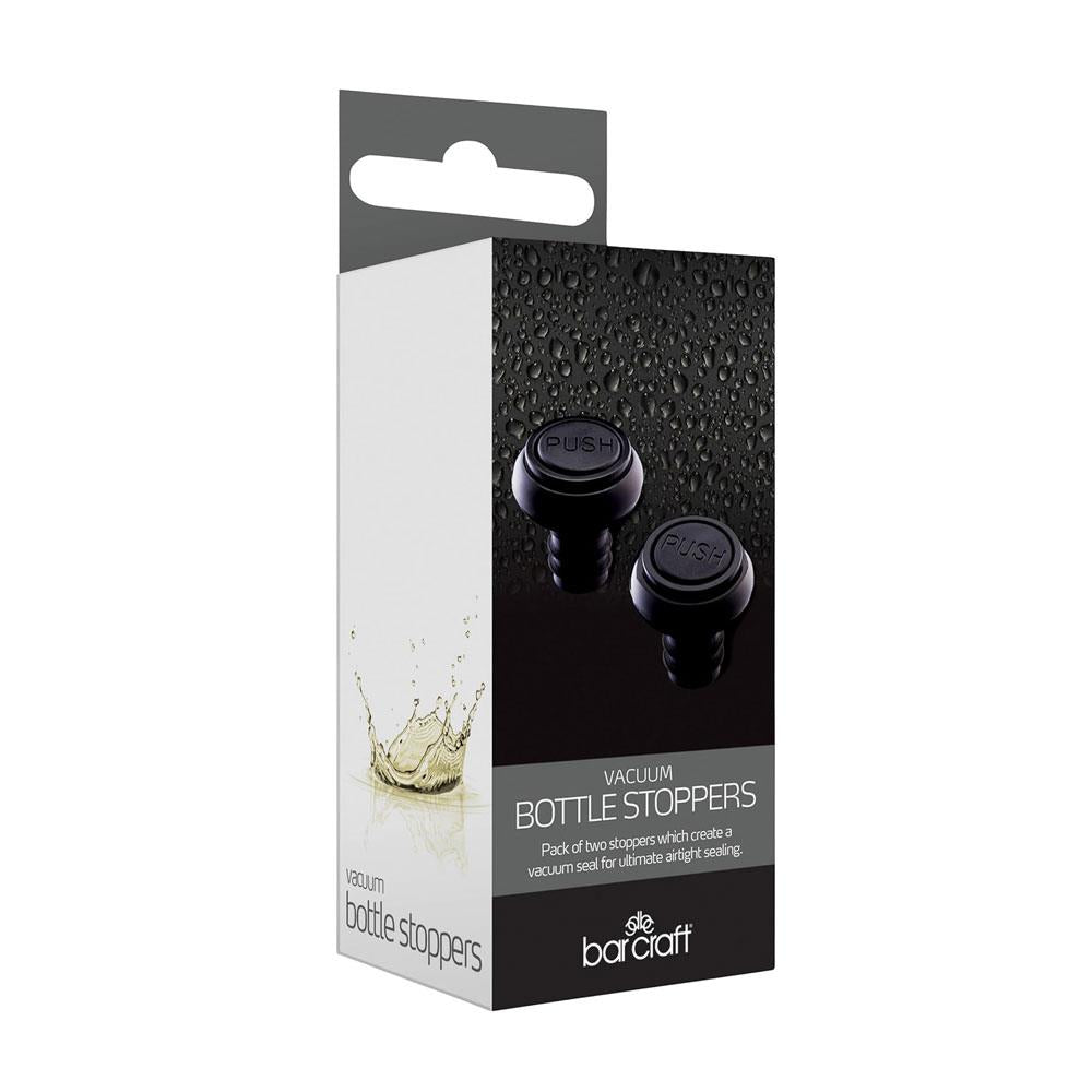 KitchenCraft BarCraft Deluxe Vacuum Bottle Stoppers Set of 2 - Black Secondary image