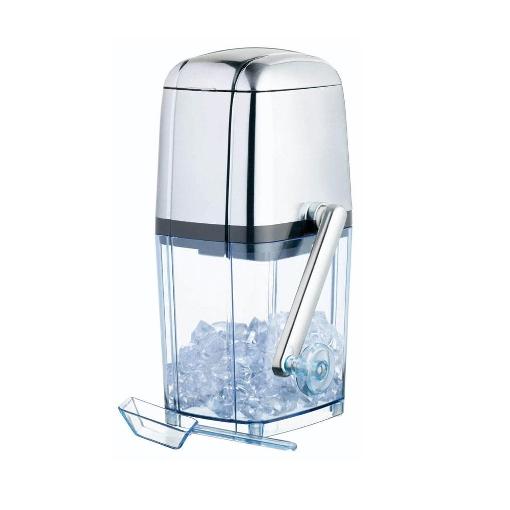 KitchenCraft BarCraft Ice Crusher Machine With Scoop For Cocktails Rotary Action Acrylic - Silver