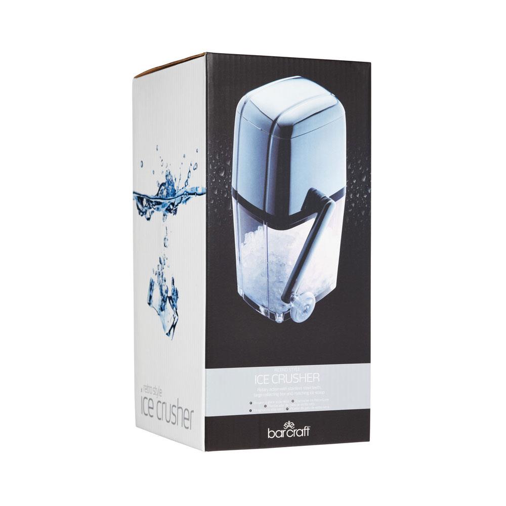 KitchenCraft BarCraft Ice Crusher Machine With Scoop For Cocktails Rotary Action Acrylic - Silver