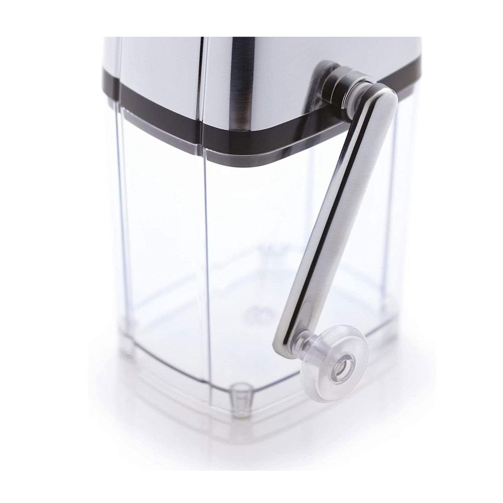 KitchenCraft BarCraft Ice Crusher Machine With Scoop For Cocktails Rotary Action Acrylic - Silver