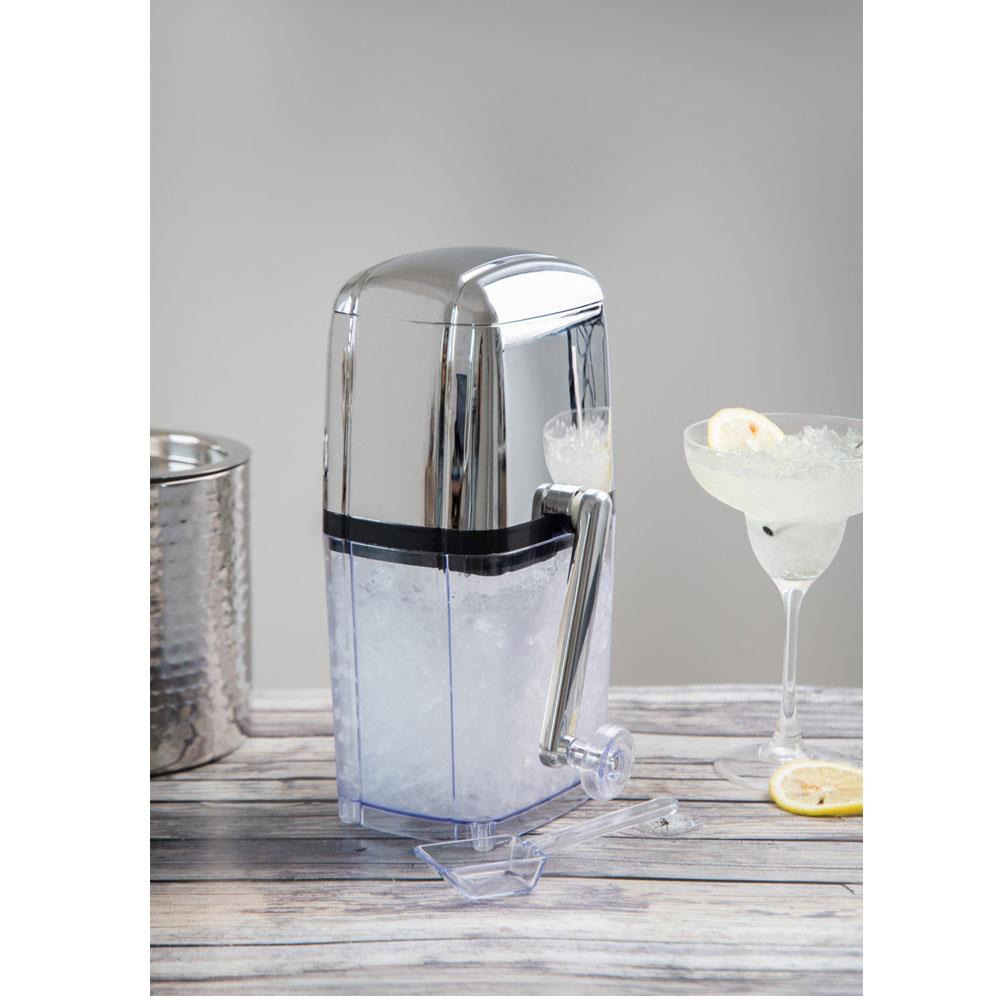 KitchenCraft BarCraft Ice Crusher Machine With Scoop For Cocktails Rotary Action Acrylic - Silver