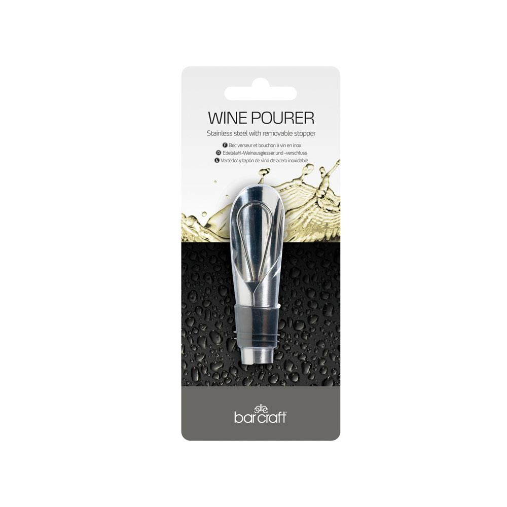 KitchenCraft BarCraft 2-In-1 Wine Pourer With Stopper Stainless Steel - Silver