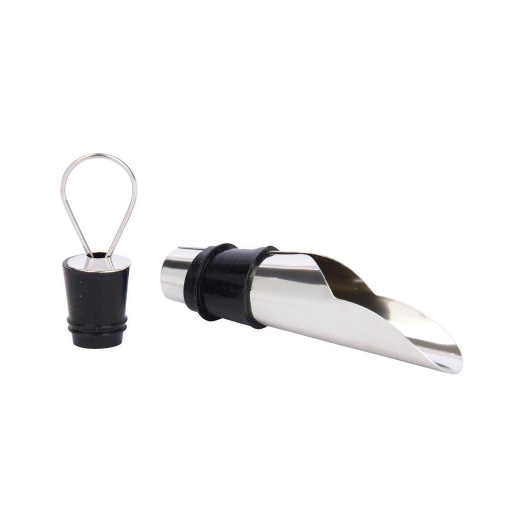 KitchenCraft BarCraft 2-In-1 Wine Pourer With Stopper Stainless Steel - Silver