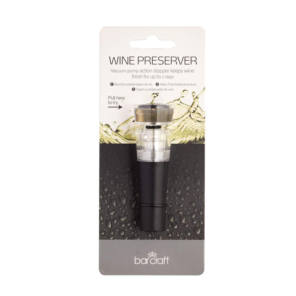 KitchenCraft BarCraft Vacuum Wine Pump Stopper And Wine Preserver Wine Bottle Saver - Black