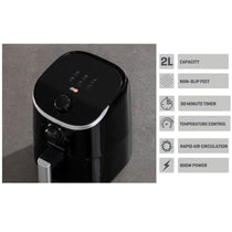 Daewoo 2 Litre Compact Air Fryer With Rapid Air Circulation And 0-30 Minute Timer 900W - Black