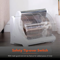 Warmlite Radiant 2 Bar Heater 1200W With Carry Handle Safety Tip-Over Switch - White