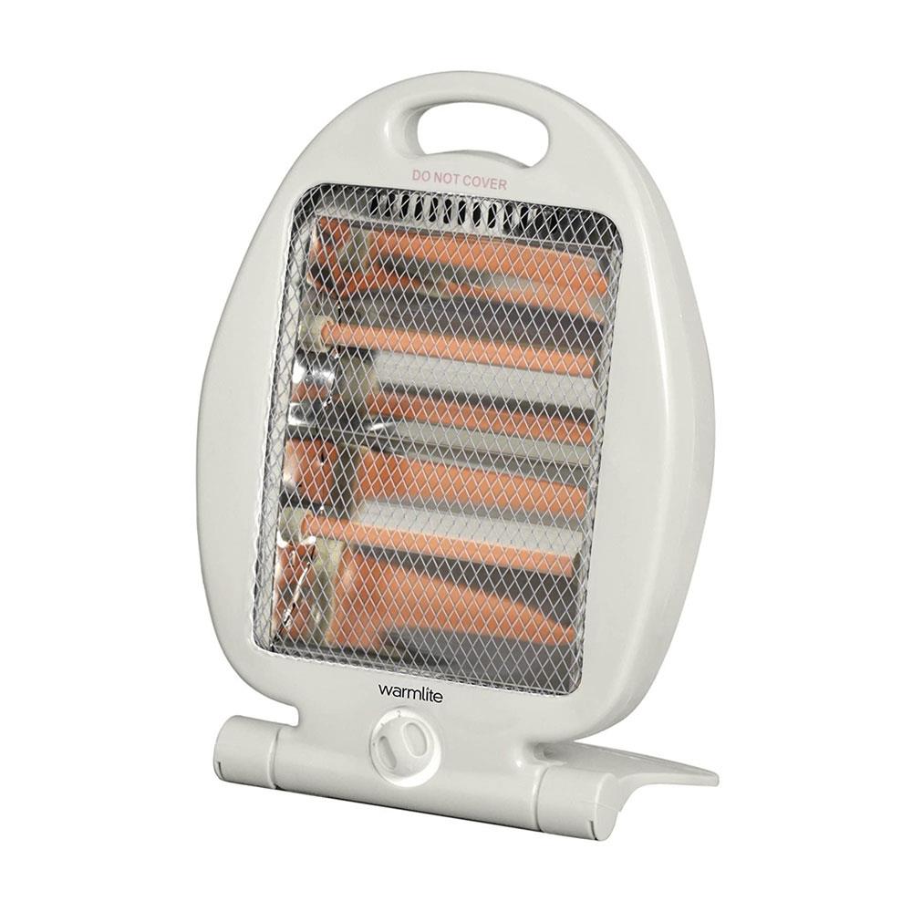 Warmlite 800W Folding Quartz Heater With 2 Heat Settings Safety Tip Over Switch - White Main image