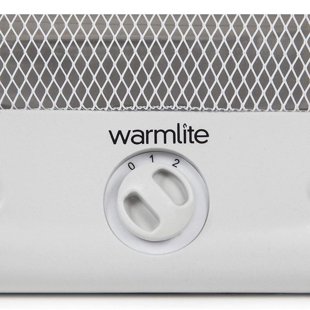 Warmlite 800W Folding Quartz Heater With 2 Heat Settings Safety Tip Over Switch - White Secondary image