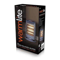 Warmlite 1200W Halogen Heater With 3 Heat Settings Safety Tip-Over Switch - Grey