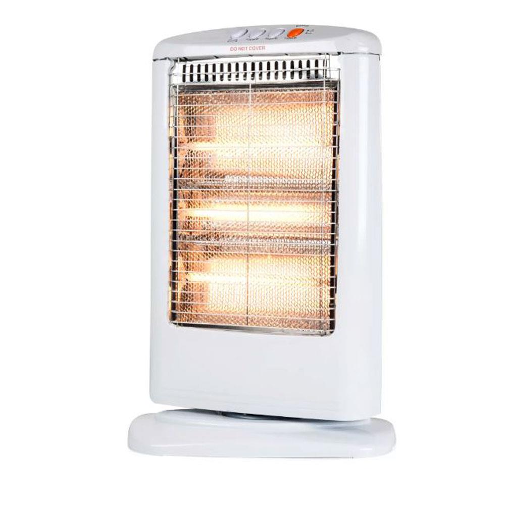 Warmlite Halogen Heater 1200W 3 Heat Settings Automatic Oscillation White