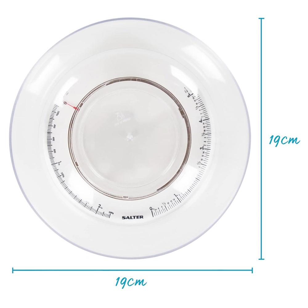 Salter 811 WHWHDR Rotating Dial Mechanical Kitchen Scale Metric/Imperial 3 Kg Capacity - White