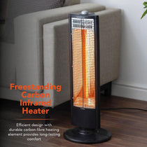 Warmlite 1KW Carbon Infrared Heater With Oscillation With 2 Heat Settings - Black