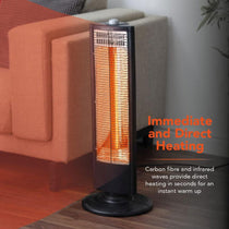 Warmlite 1KW Carbon Infrared Heater With Oscillation With 2 Heat Settings - Black