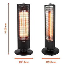 Warmlite 1KW Carbon Infrared Heater With Oscillation With 2 Heat Settings - Black