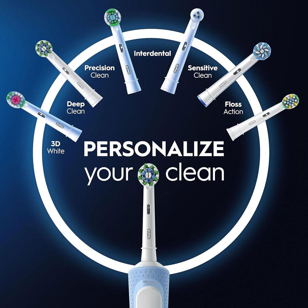 Oral-B Vitality Pro 2 X Electric Toothbrushes 2 Tooth Brush Heads 3 Modes Christmas Gifts - Black And Blue
