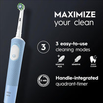 Oral-B Vitality Pro 2 X Electric Toothbrushes 2 Tooth Brush Heads 3 Modes Christmas Gifts - Black And Blue
