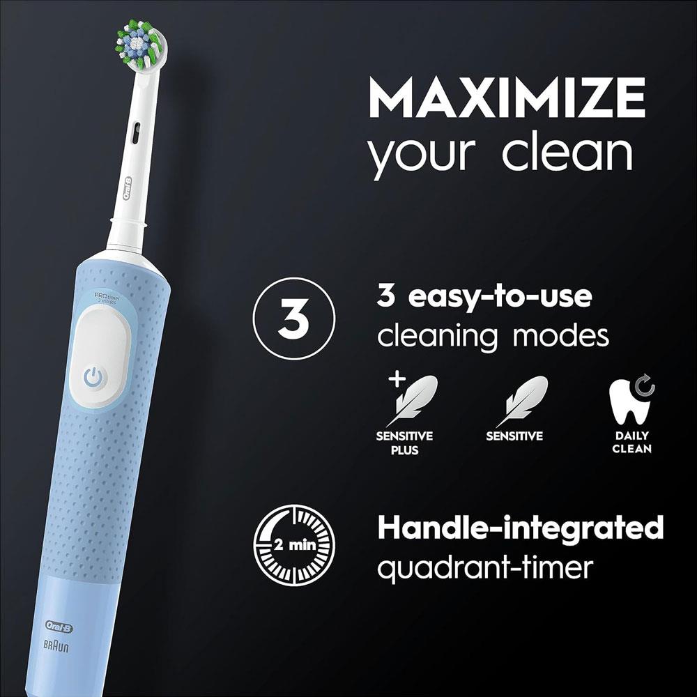 Oral-B Vitality Pro 2 X Electric Toothbrushes 2 Tooth Brush Heads 3 Modes Christmas Gifts - Black And Blue
