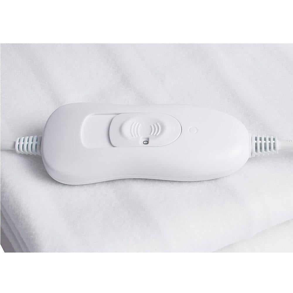 Daewoo Single Electric Heated Blanket With 3 Heat Settings Overheat Protection 40W - White