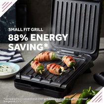 George Foreman Small Fit Grill Versatile Griddle Hot Plate And Toastie Machine - Black